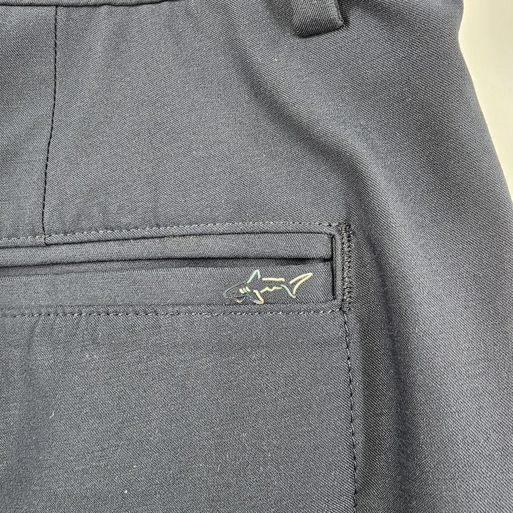 Greg Norman Men's Performance Pants Size 36x34 Navy Blue Golf Stretch Flat Front